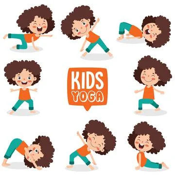 Funny Kid In Yoga Pose Illustrazione stock
