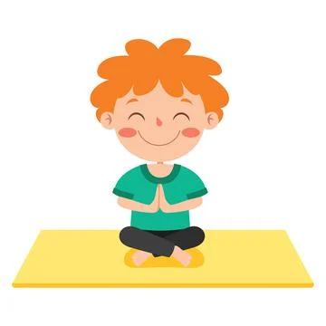 Funny Kid In Yoga Pose Stock Illustration