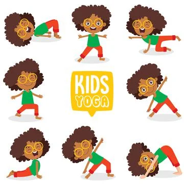 Funny Kid In Yoga Pose Stock Illustration