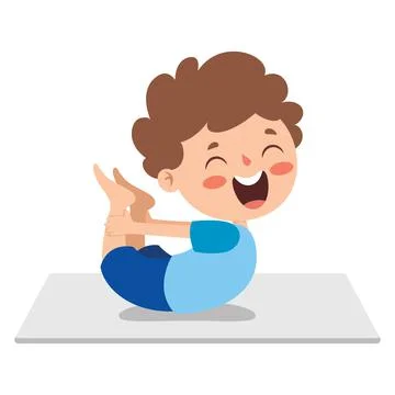 Funny Kid In Yoga Pose Stock Illustration