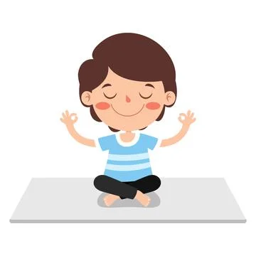 Funny Kid In Yoga Pose Stock Illustration