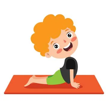 Funny Kid In Yoga Pose Stock Illustration