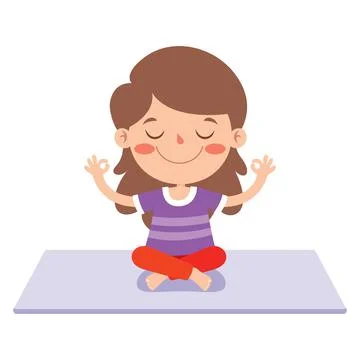 Funny Kid In Yoga Pose Stock Illustration