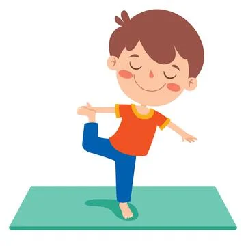 Funny Kid In Yoga Pose Stock Illustration