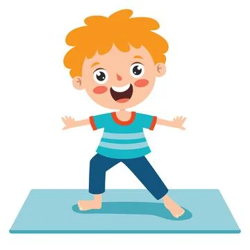 Funny Kid In Yoga Pose Stock Illustration