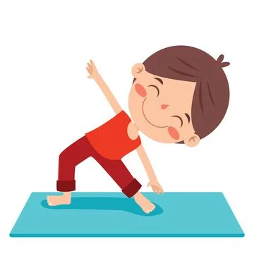 Funny Kid In Yoga Pose Stock Illustration