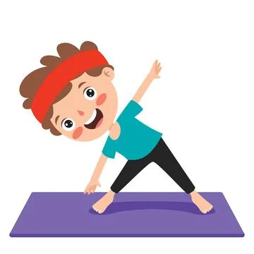 Funny Kid In Yoga Pose Stock Illustration