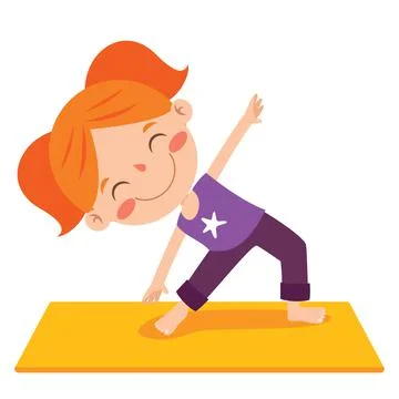 Funny Kid In Yoga Pose Stock Illustration