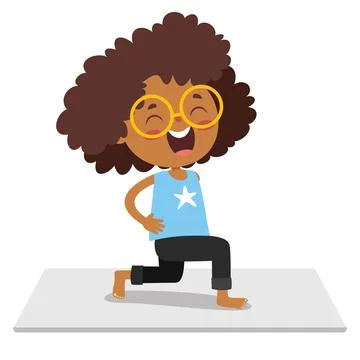 Funny Kid In Yoga Pose Illustrazione stock