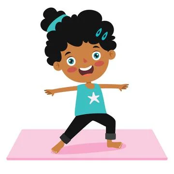 Funny Kid In Yoga Pose Stock Illustration