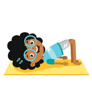 Funny Kid In Yoga Pose Stock Illustration