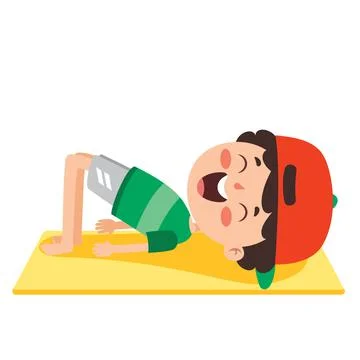 Funny Kid In Yoga Pose Illustrazione stock