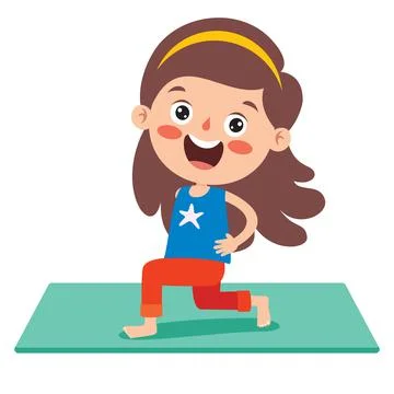 Funny Kid In Yoga Pose Stock Illustration