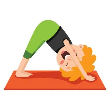 Funny Kid In Yoga Pose Illustrazione stock