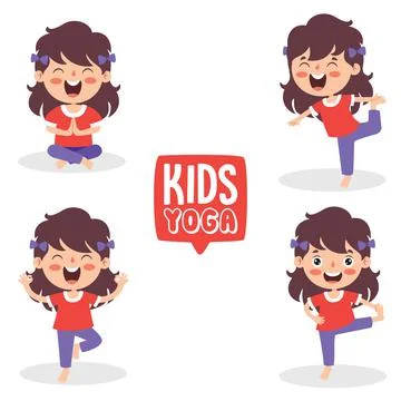 Funny Kid In Yoga Pose Stock Illustration