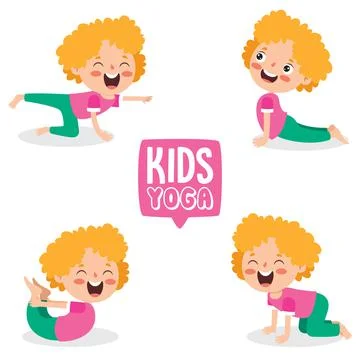 Funny Kid In Yoga Pose Stock Illustration