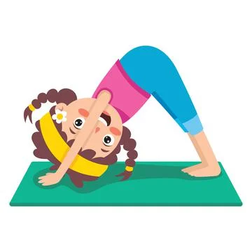 Funny Kid In Yoga Pose Stock Illustration