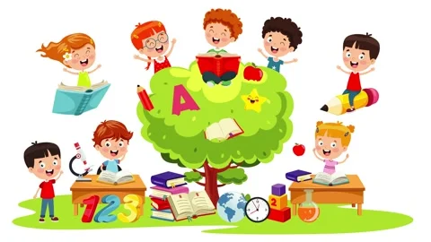 Funny Kids Studying And Learning Stock Footage 140608950