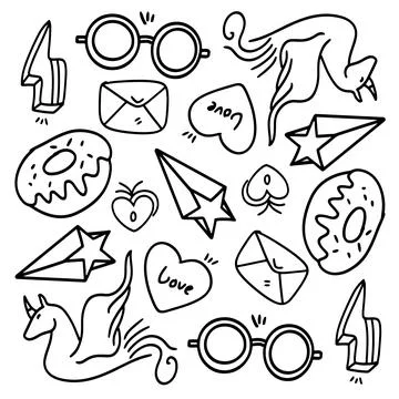 Funny kids unicorn set bundle vector design Stock Illustration