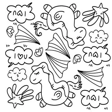 Funny kids unicorn set bundle vector design Stock-Illustration