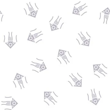 Funny kite toy glyph vector seamless pattern 스톡 일러스트