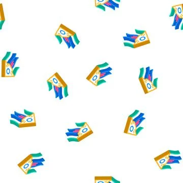 Funny kite toy isometric icon seamless pattern Stock Illustration