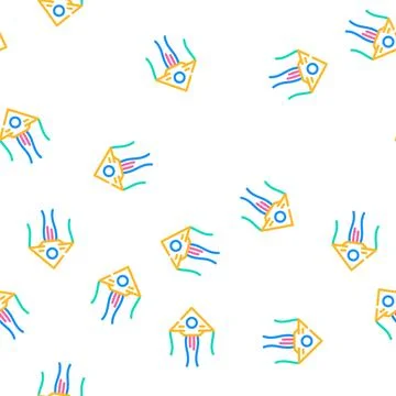 Funny kite toy vector seamless pattern 스톡 일러스트