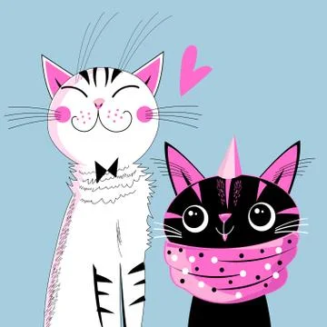 Funny Kittens lovers Stock Illustration