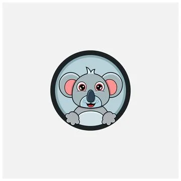 Funny Koala Head Character Design. Perfect For Logo, Label, Template and Icon Stock Illustration