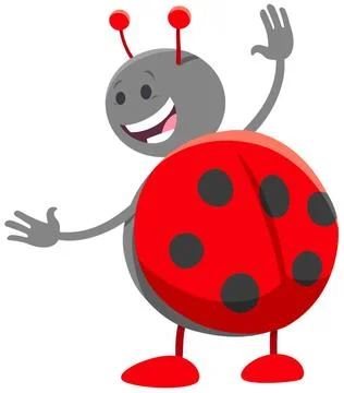 Funny ladybug insect comic animal character Cartoon Illustration of Funny ... Stock Photos