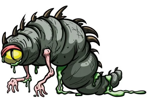 Funny larva monster Stock Illustration