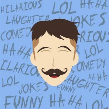 Funny laughing guy Illustrazione stock