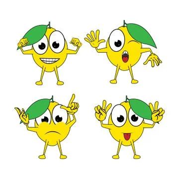 Funny lemon character Stock Illustration