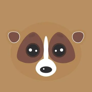 Funny lemur face on brown background. Vector Stock Illustration