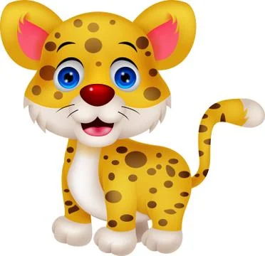Funny leopard cartoon Stock Illustration