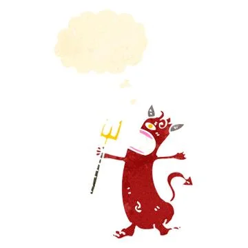 Funny little devil cartoon Stock Illustration