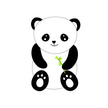 Funny little panda. Flat vector of funny little panda . Cartoon character of  Stock Illustration