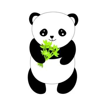 Funny little panda. Flat vector of funny little panda . Cartoon character of  Stock Illustration