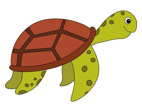 Funny little sea turtle vector illustration Stock Illustration