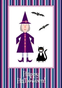 Funny little witch Stock Illustration