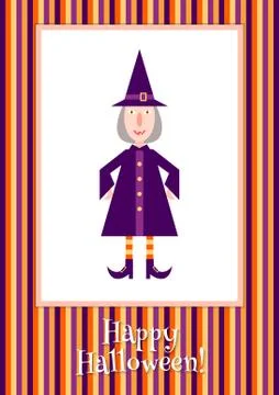 Funny little witch Illustrazione stock