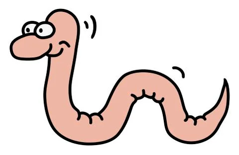 The funny little worm Stock Illustration