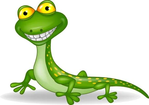 Funny lizard cartoon Stock Illustration