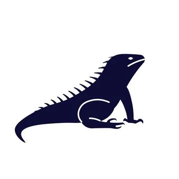 Funny lizard, stylized black pet isolated Stock Illustration