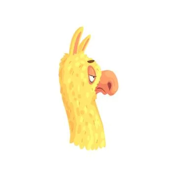 Funny llama character, cute alpaca animal cartoon vector Illustration Stock Illustration