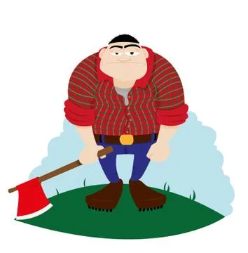 Funny logger Illustrazione stock