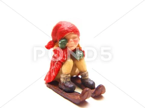 Funny looking christmas decoration doll Stock Photos