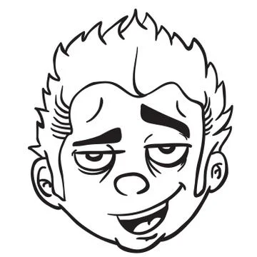 Funny looking face black Stock Illustration