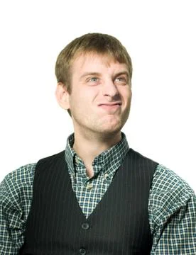 Funny-looking optimistic man Stock Photos