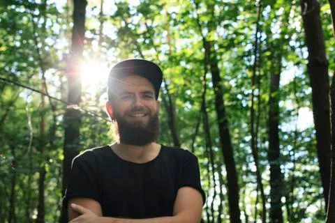 Funny man with a beard Stock Photos